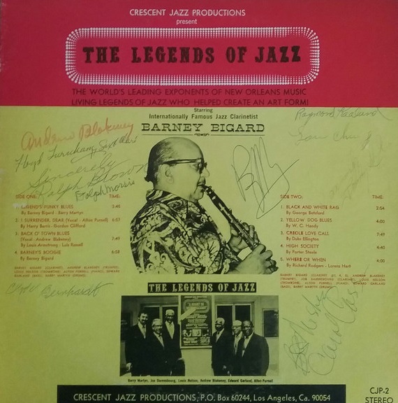 BARNEY BIGARD - The Legends Of Jazz Starring Barney Bigard : The Legends Of Jazz cover 