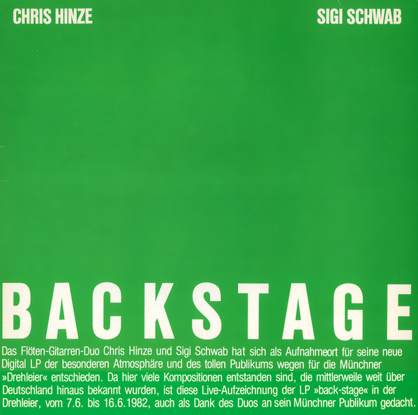 CHRIS HINZE - Chris Hinze - Sigi Schwab : Backstage cover 