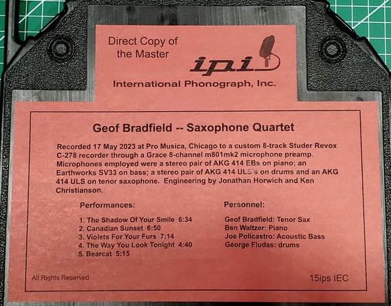 GEOF BRADFIELD - Saxophone Quartet cover 