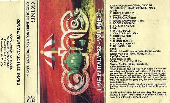 GONG - Live In Italy '92 - Volume 2 cover 